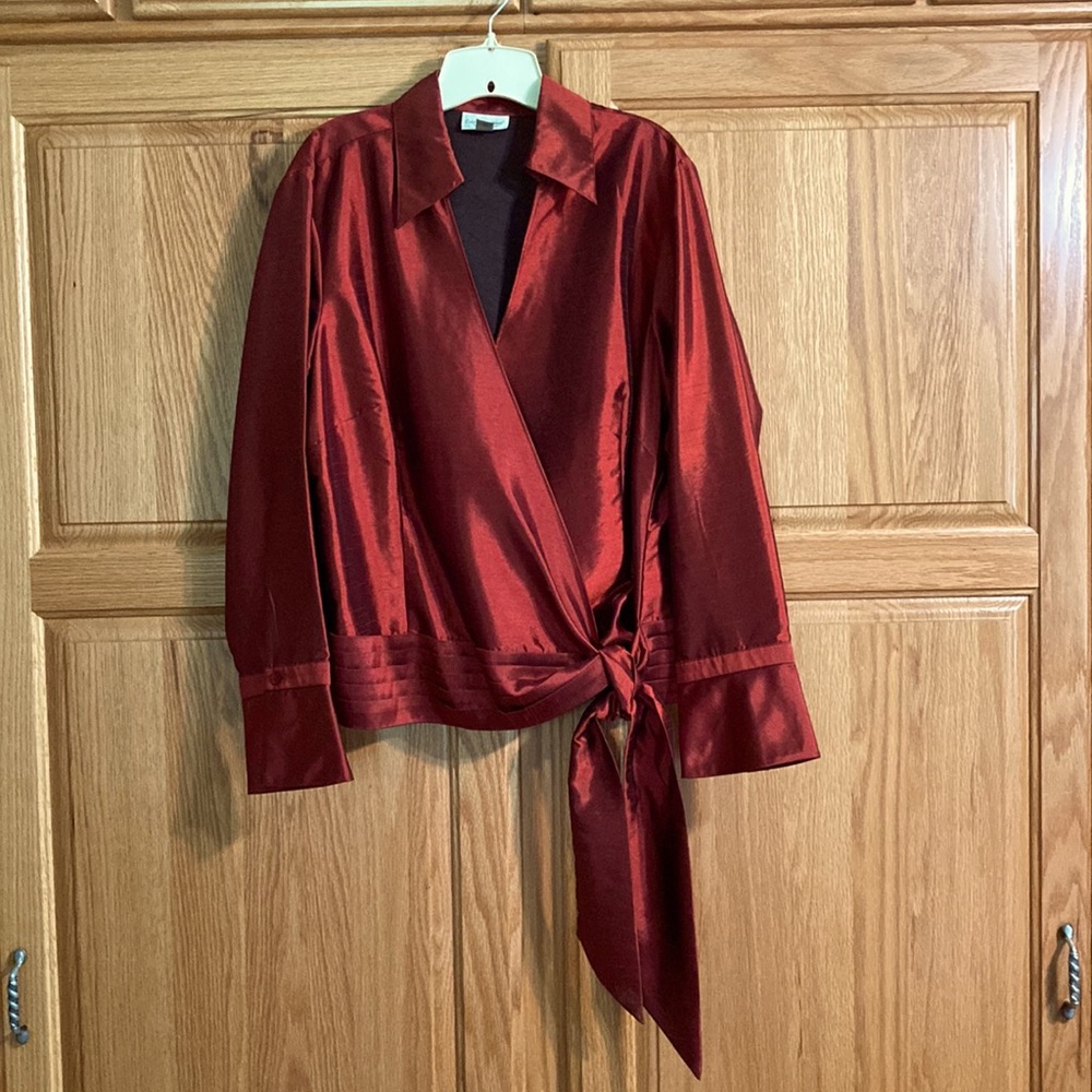 Coldwater Creek red satiny formal dress top, size 2X